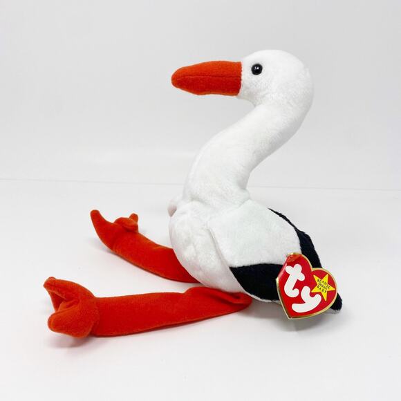 TY Vintage Stork "Stilts" Beanie Baby - Picture 1 of 9